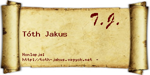 Tóth Jakus névjegykártya